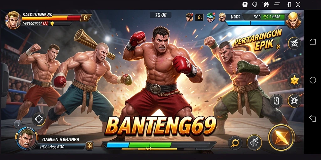 Tampilan aksi seru dalam pertempuran BANTENG69 yang mendebarkan.