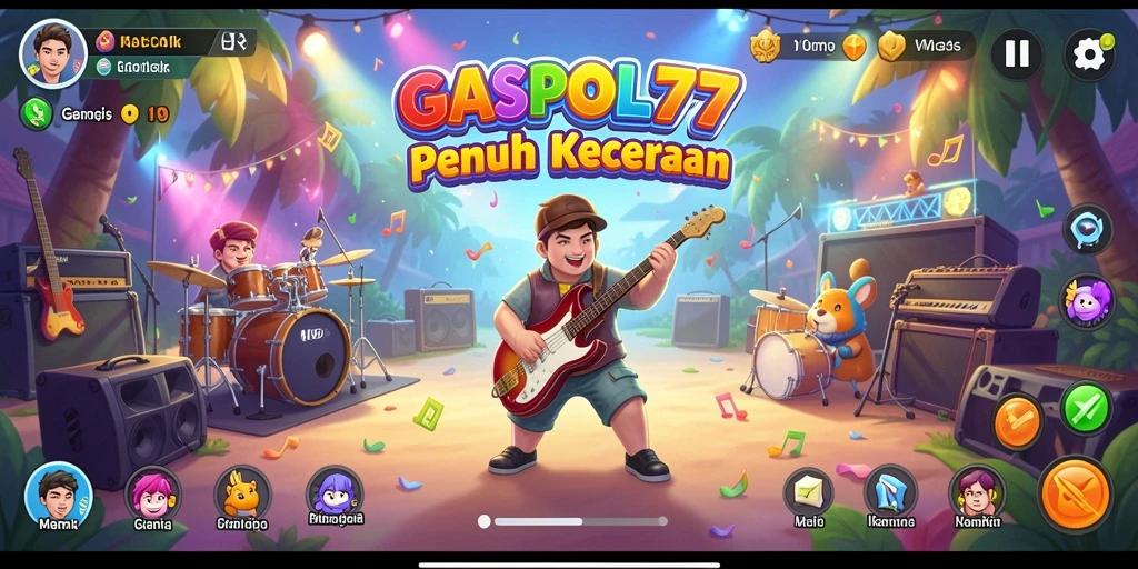 Tampilan gameplay GASPOL77 yang seru dengan berbagai pilihan lagu.