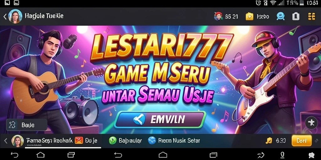 Gameplay LESTARI777 menampilkan tantangan musik yang menggembirakan.