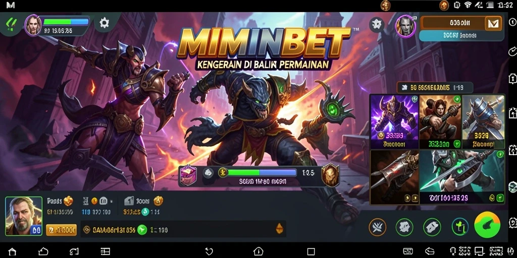 Screenshot menunjukkan momen menegangkan dalam gameplay MIMINBET.