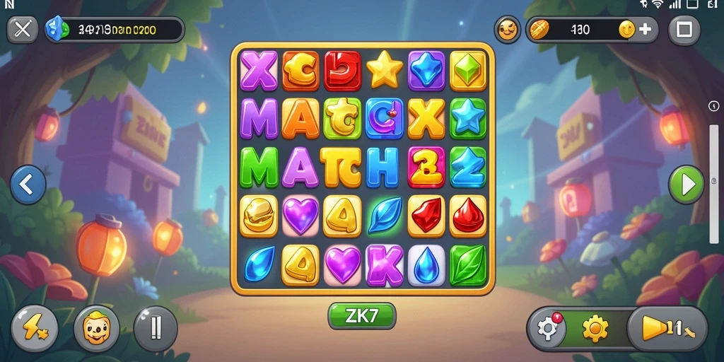 Tampilan gameplay ZK7 dengan kombinasi warna-warni yang menawan.