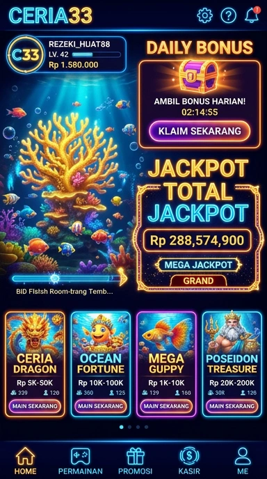Screenshot aplikasi ceria33 dengan tampilan menarik.